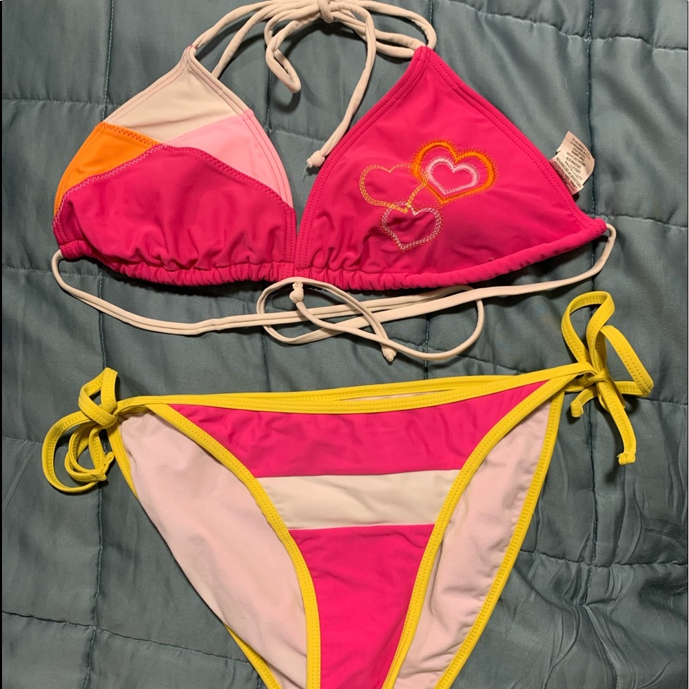 Bikini pink , yellow and white L/XL